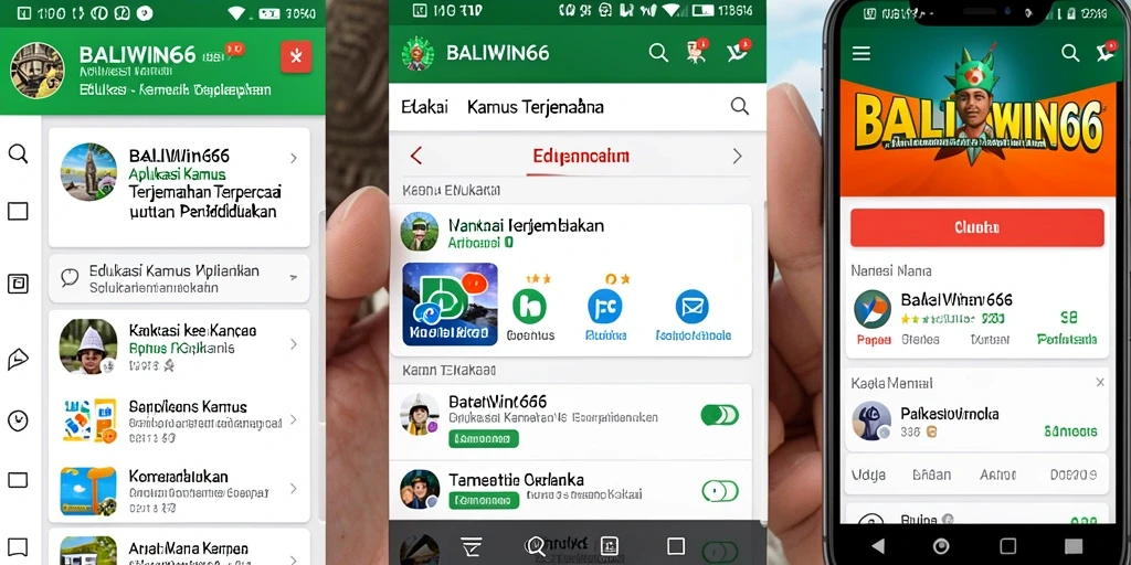 Antarmuka BALIWIN66 yang mudah digunakan dalam Kamus Terjemahan.