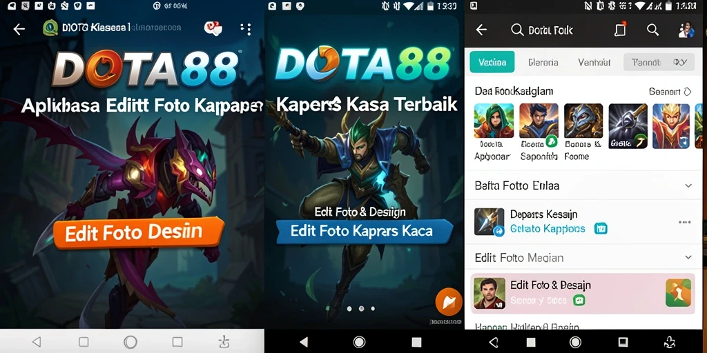 Screenshot utama DOTA88 yang menunjukkan antarmuka Edit Foto Kertas Kaca.