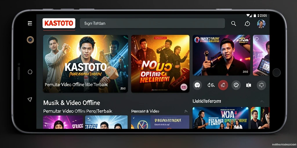 Antarmuka KASTOTO yang menarik dan mudah digunakan untuk pemutar video offline.