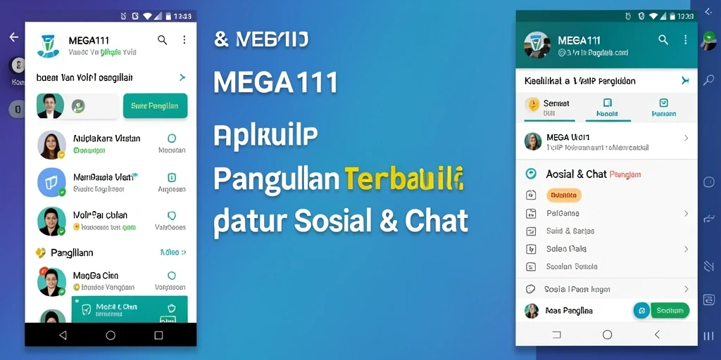 Antarmuka aplikasi MEGA111 dengan fitur VoIP Panggilan yang mudah digunakan.