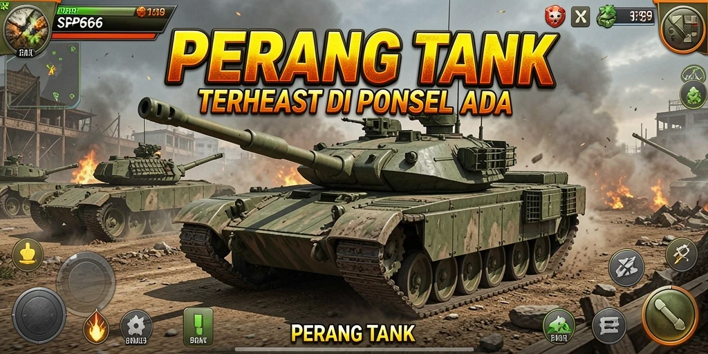 Screenshot menampilkan pertarungan tank yang seru dalam SP666.