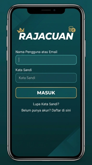 Tampilan halaman login rajacuan